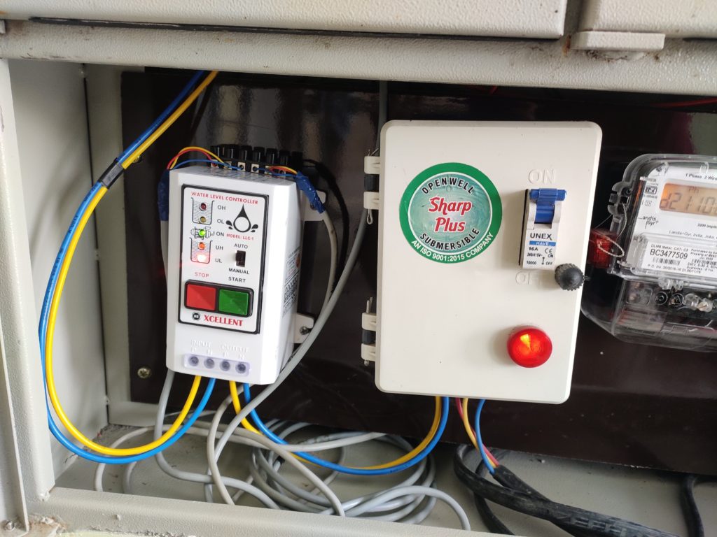 Water controller with motor stater electrical wiring 