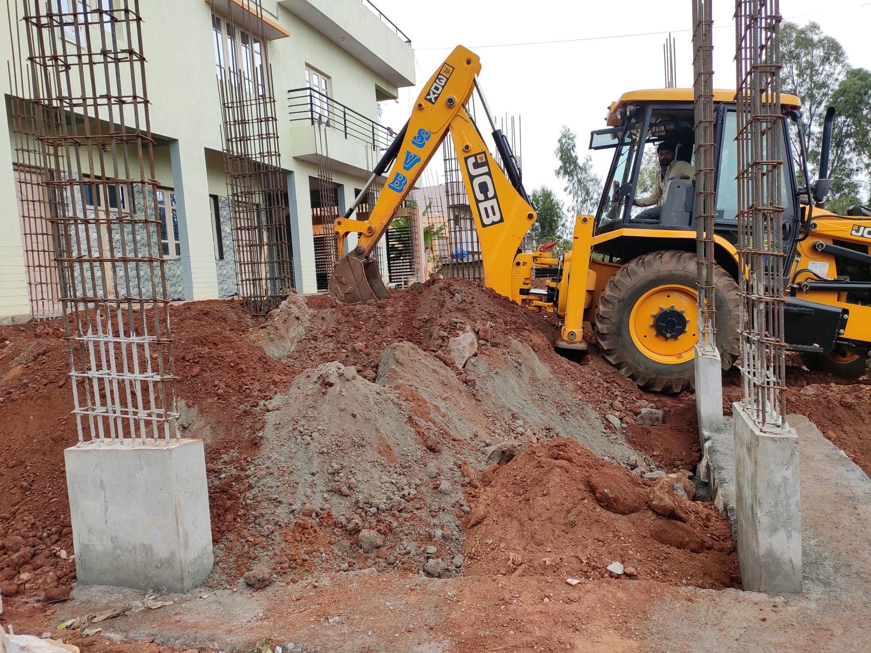 distributing soil inside site
