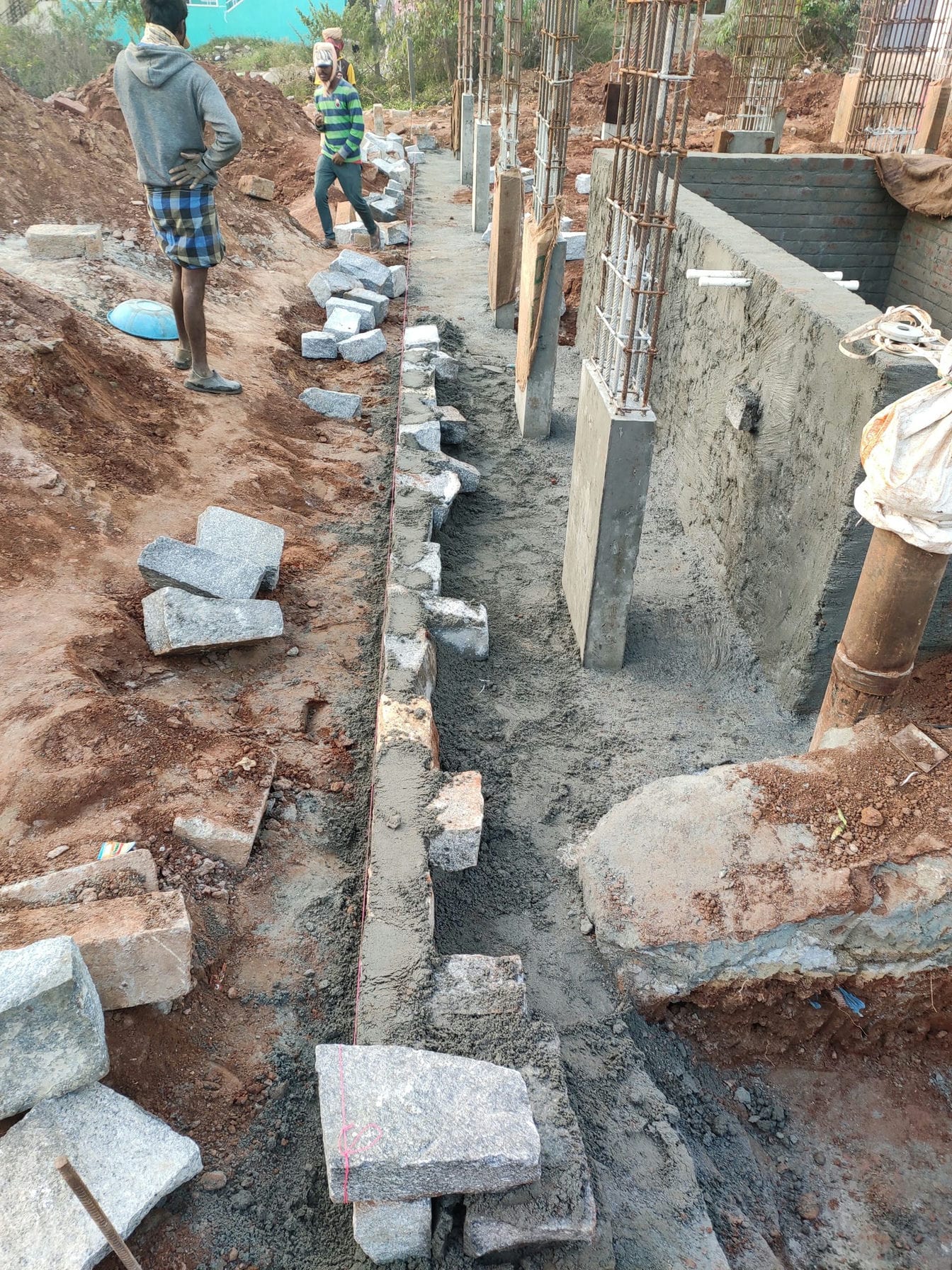 size stone Masonry started on site border size stone Masonry started on site border